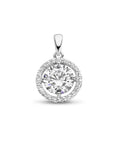 zilver gerhodineerd hanger zirkonia halo 1335717 - PansiteNederland.nl