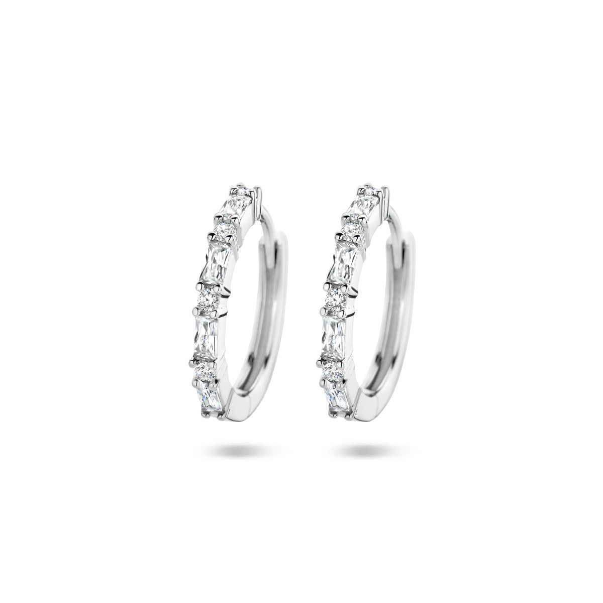 Zilver Gerhodineerd Klapoorringen Zirkonia 1335747 - PansiteNederland.nl