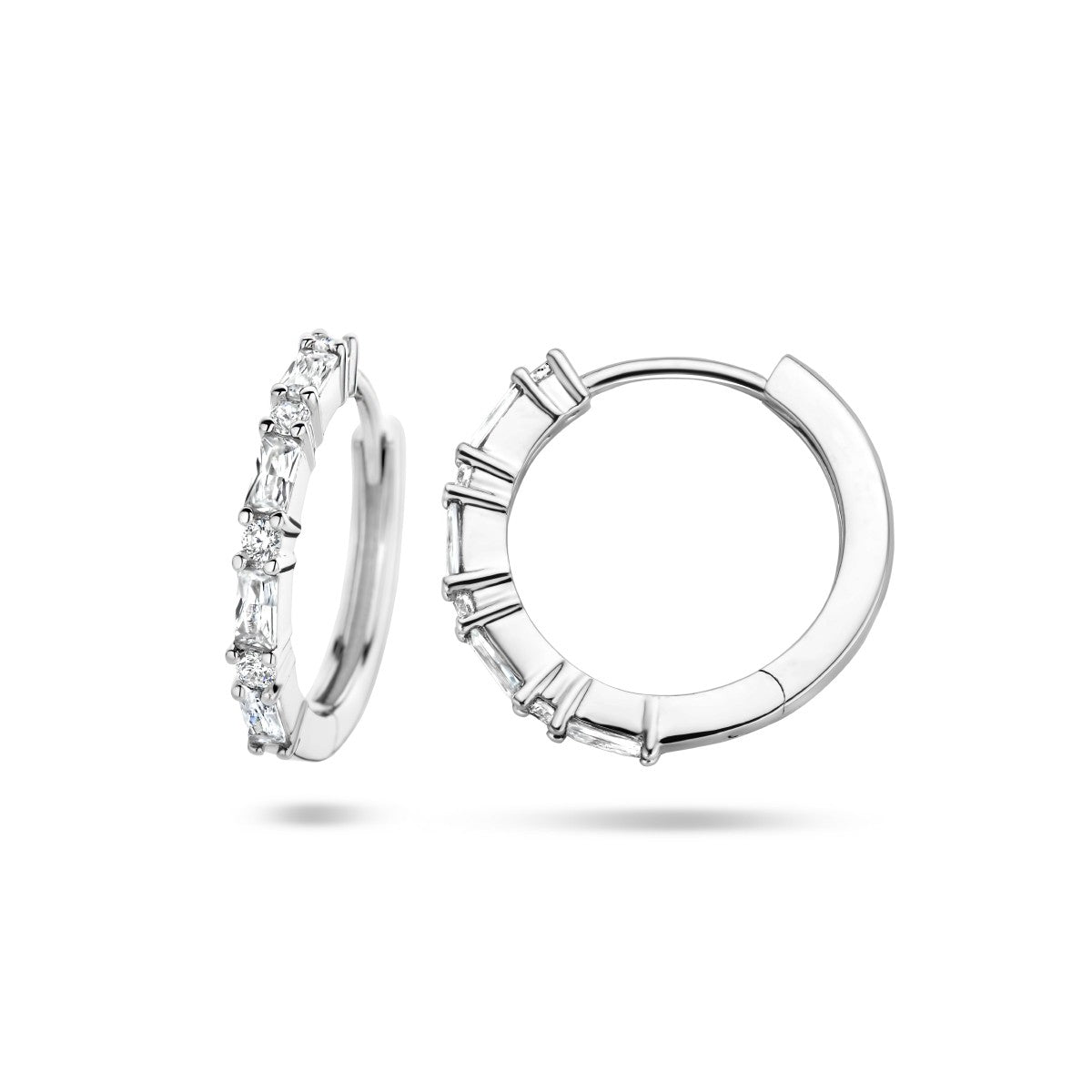 Zilver Gerhodineerd Klapoorringen Zirkonia 1335747 - PansiteNederland.nl
