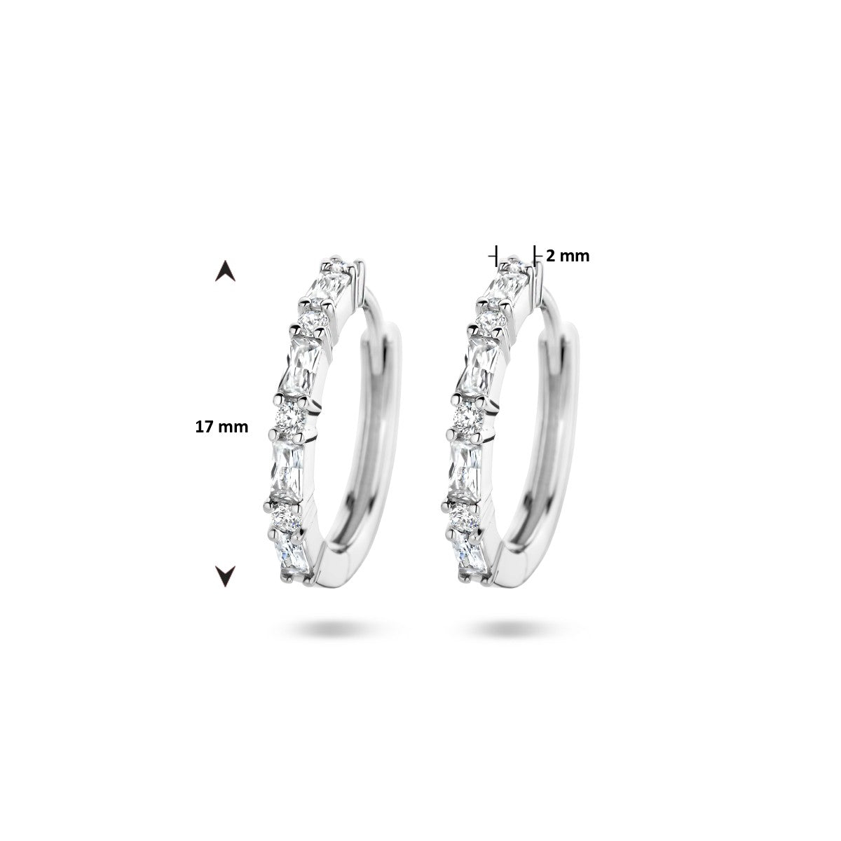 Zilver Gerhodineerd Klapoorringen Zirkonia 1335747 - PansiteNederland.nl