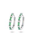 Zilver Gerhodineerd Klapoorringen Groen En Wit Zirkonia 1335749 - PansiteNederland.nl