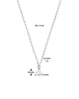zilver gerhodineerd collier klaver 40 + 5 cm 1335801