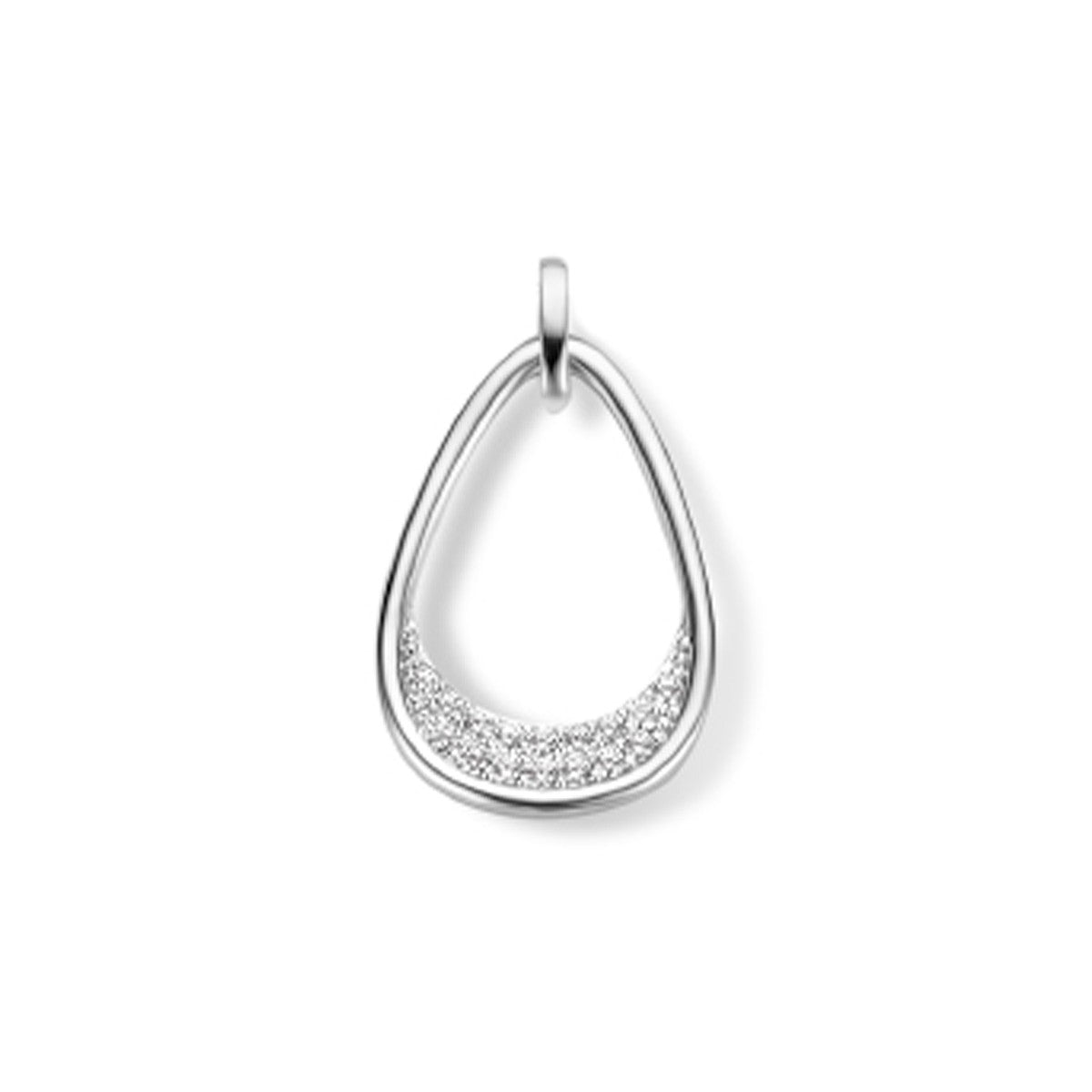 zilver gerhodineerd hanger druppel zirkonia 1335822 - PansiteNederland.nl