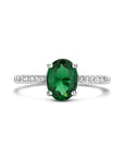 Gerhodineerd Zilver Ring Groen En Wit Met Zirkonia 1335859 - PansiteNederland.nl