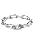 Zilver Gerhodineerd Armband Paperclip 19 Cm Met Groot Springslot 1335872 - PansiteNederland.nl