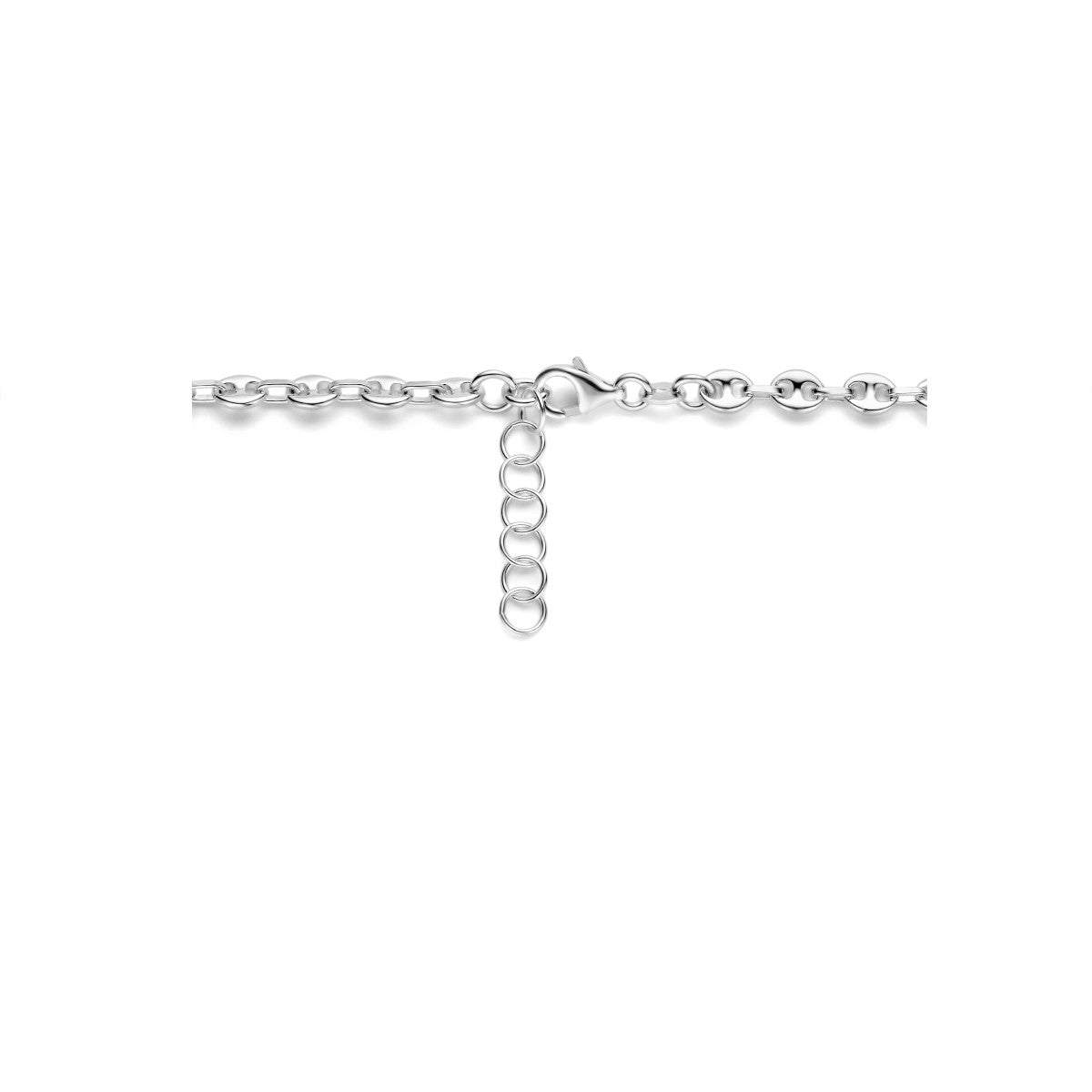zilver gerhodineerd collier koffieboon 3,7 mm 42 + 3 cm 1335891 - PansiteNederland.nl