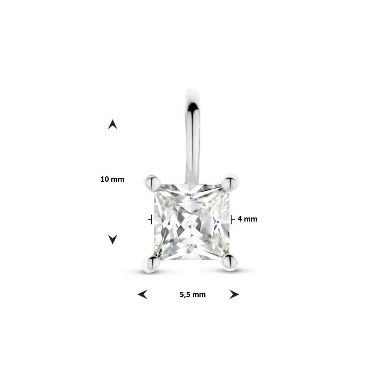 zilver gerhodineerd hanger zirkonia 1335976 - PansiteNederland.nl