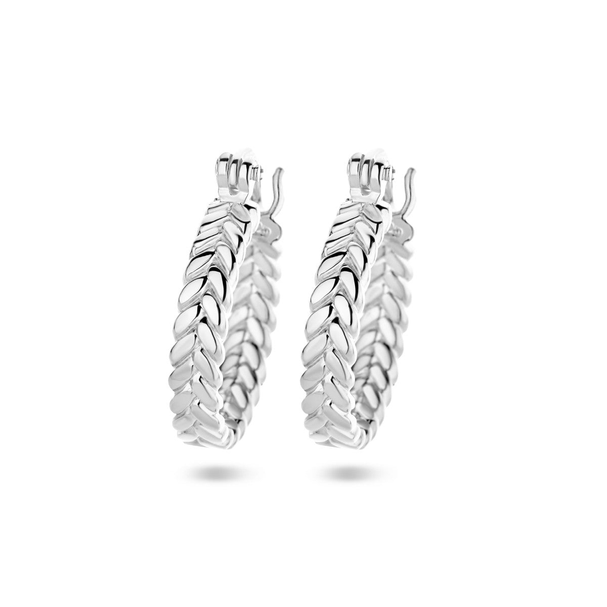 Zilver Gerhodineerd Oorringen Veermotief 1336019 - PansiteNederland.nl
