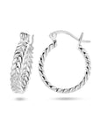Zilver Gerhodineerd Oorringen Veermotief 1336019 - PansiteNederland.nl