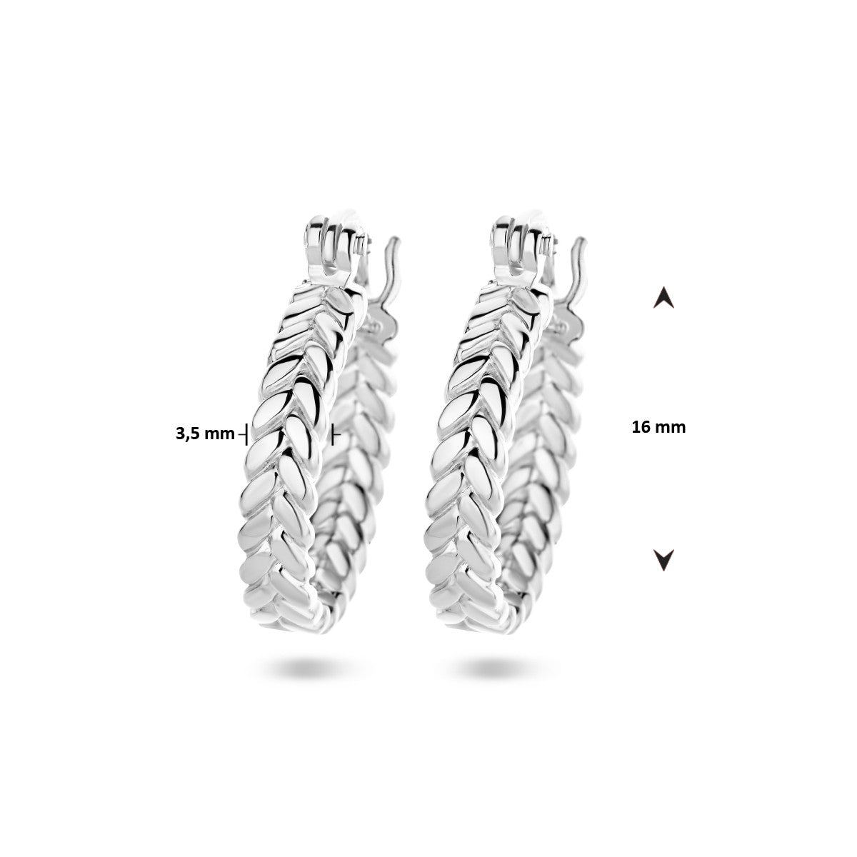 Zilver Gerhodineerd Oorringen Veermotief 1336019 - PansiteNederland.nl