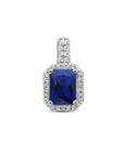zilver gerhodineerd hanger blauw en wit zirkonia halo 1336034 - PansiteNederland.nl