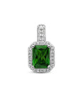 zilver gerhodineerd hanger zirkonia groen en wit halo 1336058 - PansiteNederland.nl