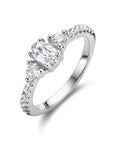 Gerhodineerd Zilver Ring Trilogie Met Zirkonia 1336076 - PansiteNederland.nl