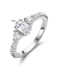 Gerhodineerd Zilver Ring Trilogie Met Zirkonia 1336076 - PansiteNederland.nl