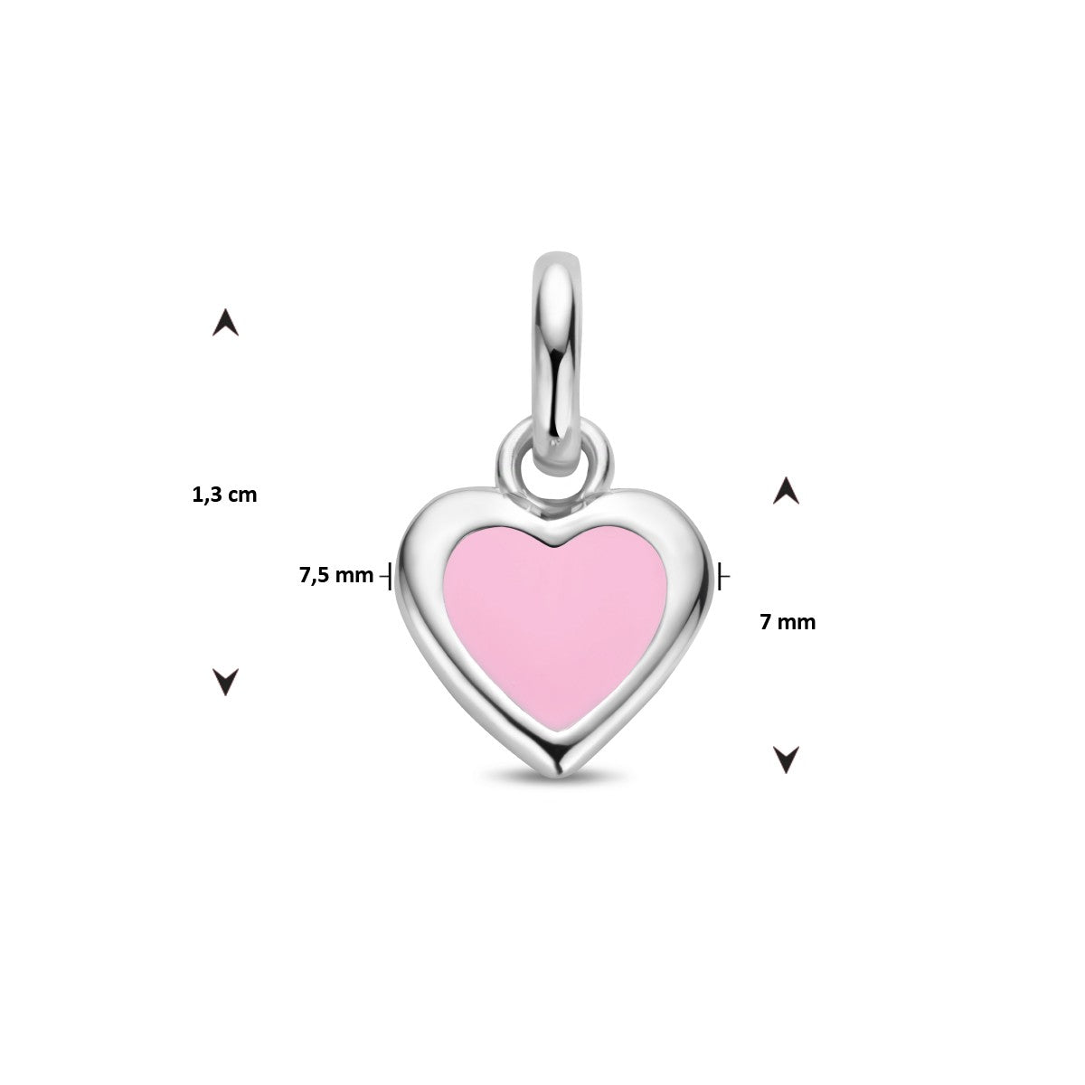 zilver gerhodineerd hanger hart 1336081 - PansiteNederland.nl