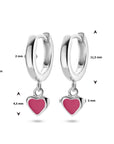 Zilver Gerhodineerd Klapoorringen Hart 1336086 - PansiteNederland.nl