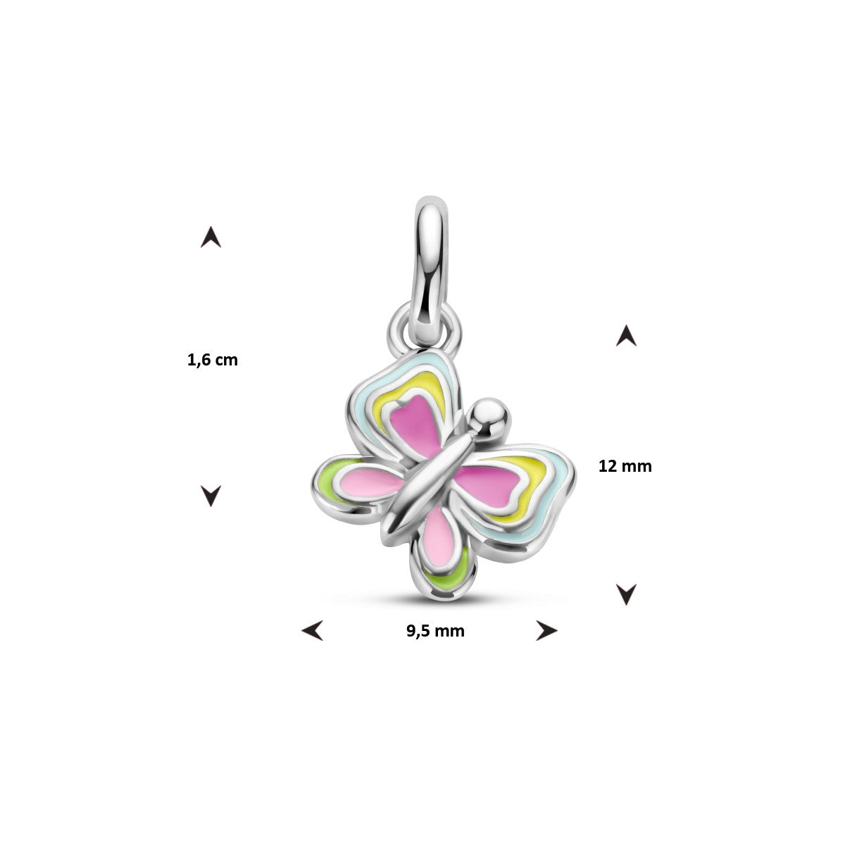 zilver gerhodineerd hanger vlinder 1336087 - PansiteNederland.nl