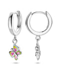 Zilver Gerhodineerd Klapoorringen Vlinder 1336089