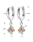 Zilver Gerhodineerd Klapoorringen Vlinder 1336089