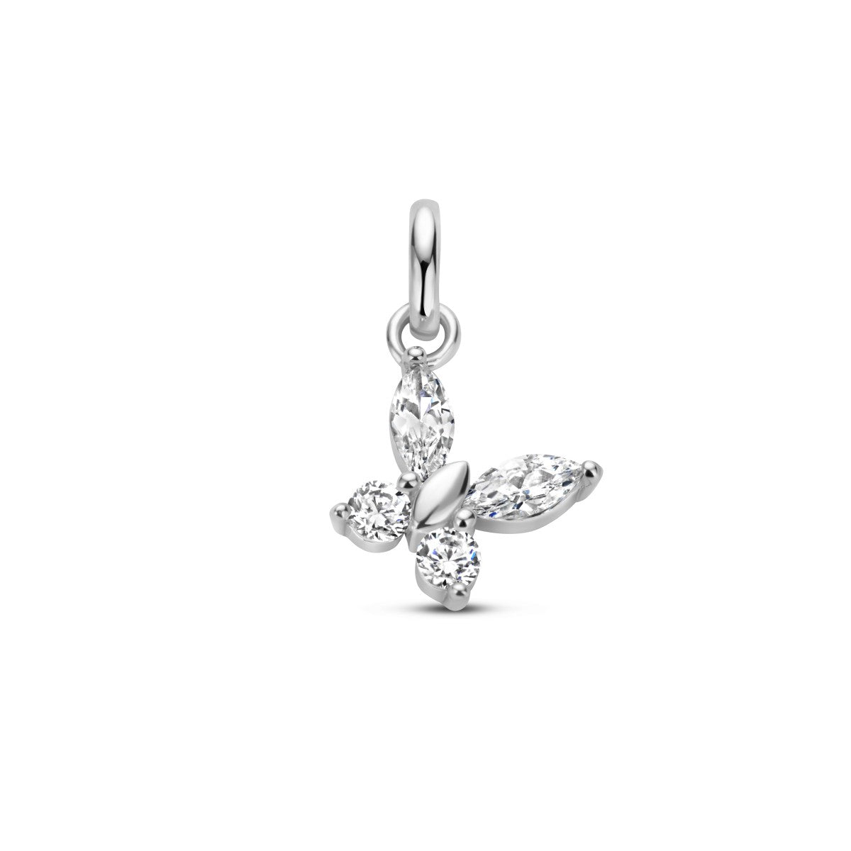 zilver gerhodineerd hanger vlinder zirkonia 1336092 - PansiteNederland.nl