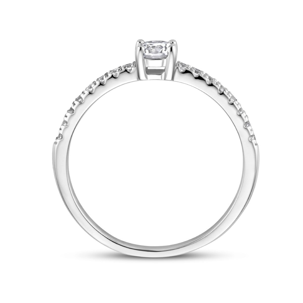 Gerhodineerd Zilver Ring Met Zirkonia 1336121 - PansiteNederland.nl