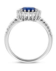 Gerhodineerd Zilver Ring Blauw En Wit Met Zirkonia Halo 1336134 - PansiteNederland.nl