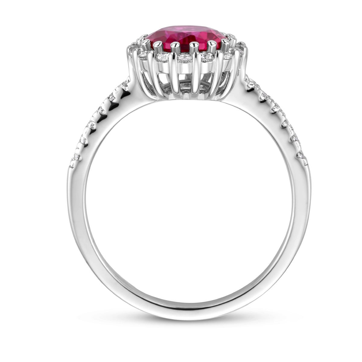 Gerhodineerd Zilver Ring Met Zirkonia Korund Halo 1336138 - PansiteNederland.nl
