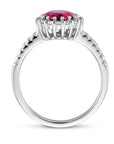 Gerhodineerd Zilver Ring Met Zirkonia Korund Halo 1336138 - PansiteNederland.nl