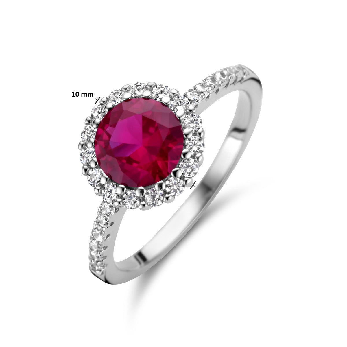 Gerhodineerd Zilver Ring Met Zirkonia Korund Halo 1336138 - PansiteNederland.nl