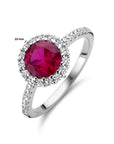 Gerhodineerd Zilver Ring Met Zirkonia Korund Halo 1336138 - PansiteNederland.nl