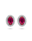 Zilver Gerhodineerd Oorknoppen Rood En Wit Zirkonia Halo 1336146 - PansiteNederland.nl