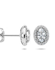 Zilver Gerhodineerd Oorknoppen Zirkonia Halo 1336148 - PansiteNederland.nl
