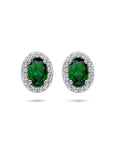 Zilver Gerhodineerd Oorknoppen Groen En Wit Zirkonia Halo 1336149 - PansiteNederland.nl