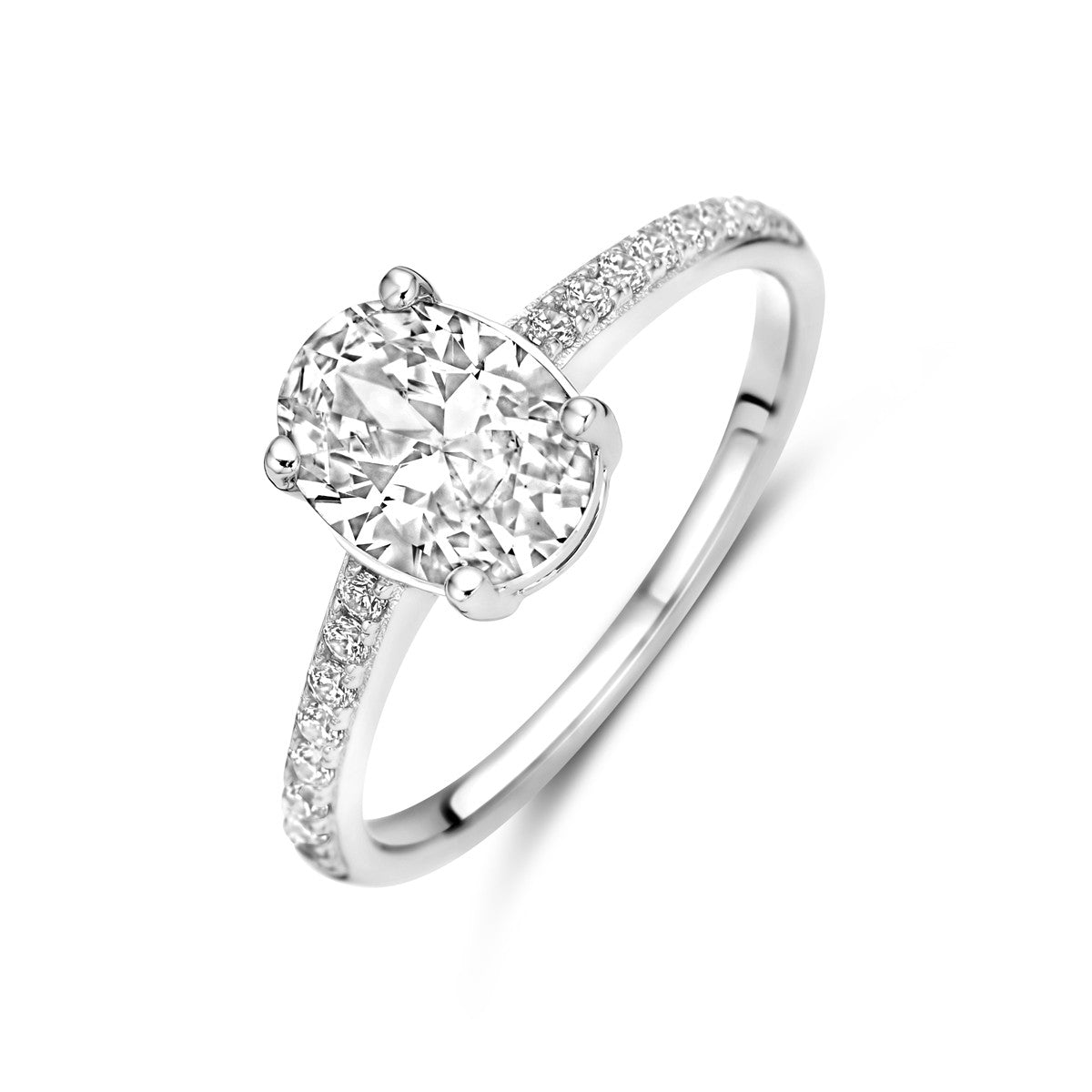 Gerhodineerd Zilver Ring Met Zirkonia 1336151 - PansiteNederland.nl