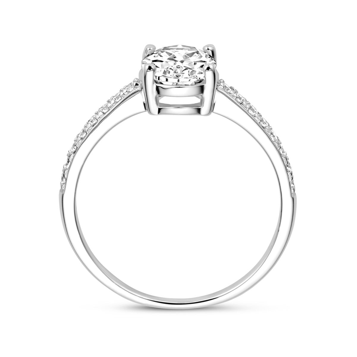 Gerhodineerd Zilver Ring Met Zirkonia 1336151 - PansiteNederland.nl