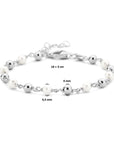 Zilver Gerhodineerd Armband Parel En Bolletjes 16 + 3 Cm 1336155