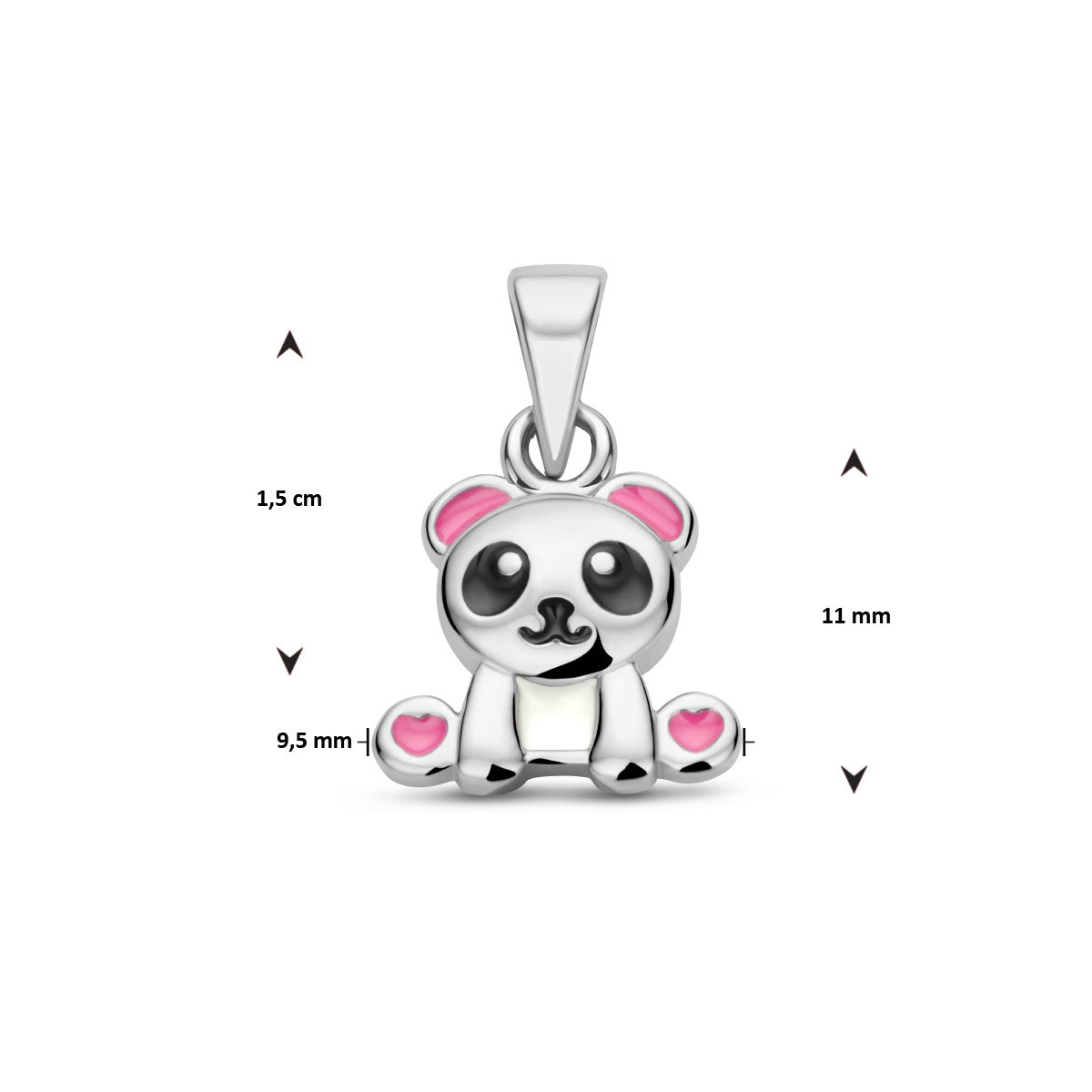 zilver gerhodineerd hanger panda 1336181 - PansiteNederland.nl