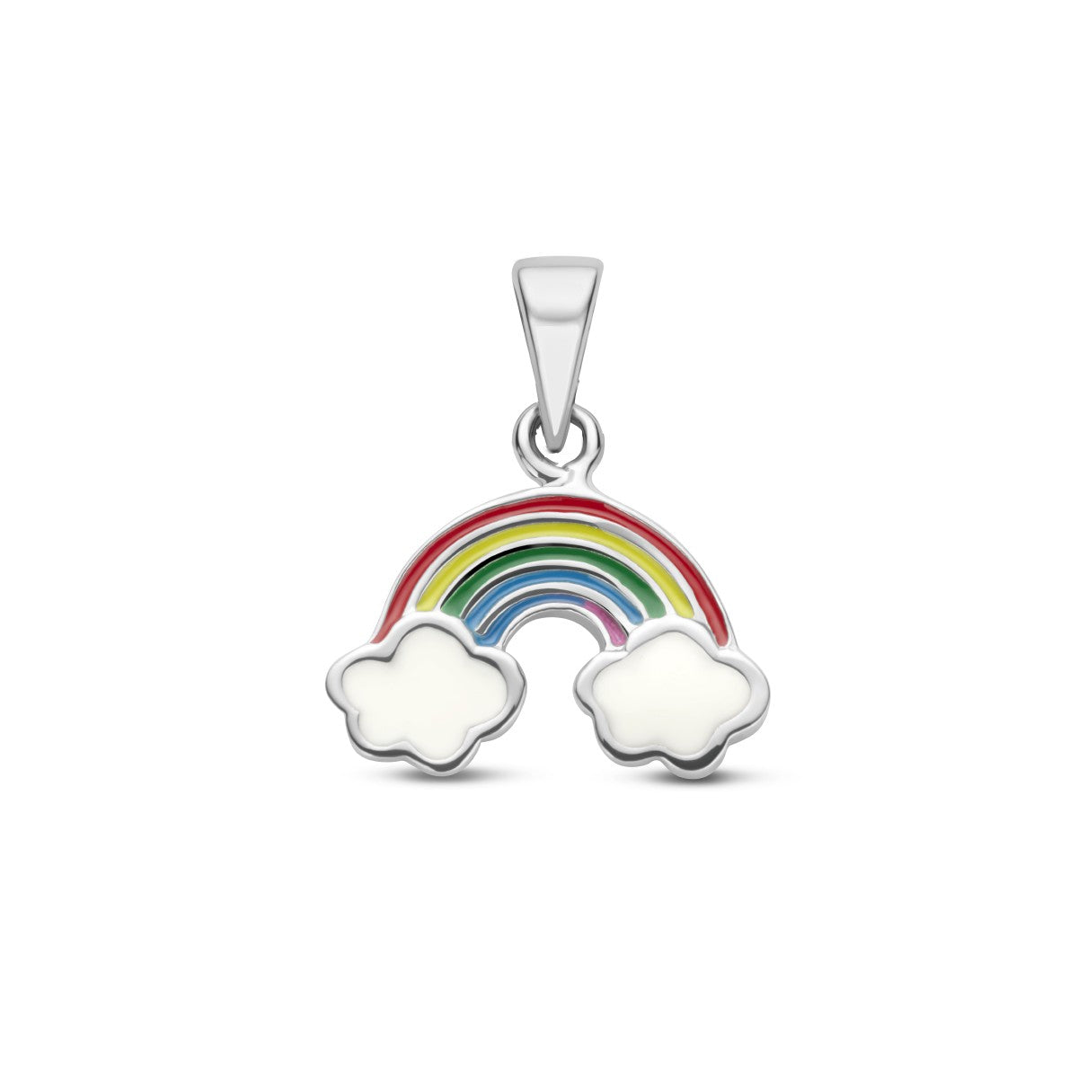 zilver gerhodineerd hanger regenboog 1336208 - PansiteNederland.nl