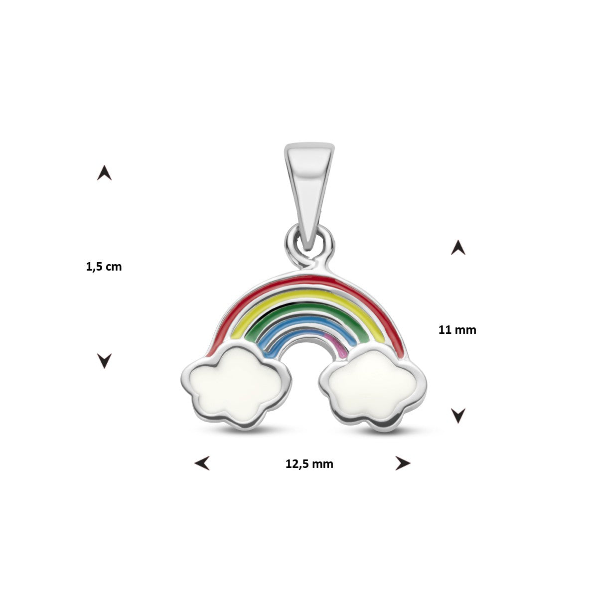 zilver gerhodineerd hanger regenboog 1336208 - PansiteNederland.nl