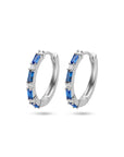 Zilver Gerhodineerd Klapoorringen Blauw Zirkonia 1336314 - PansiteNederland.nl