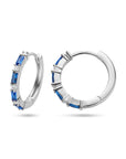 Zilver Gerhodineerd Klapoorringen Blauw Zirkonia 1336314 - PansiteNederland.nl