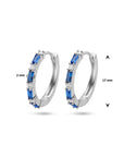 Zilver Gerhodineerd Klapoorringen Blauw Zirkonia 1336314 - PansiteNederland.nl