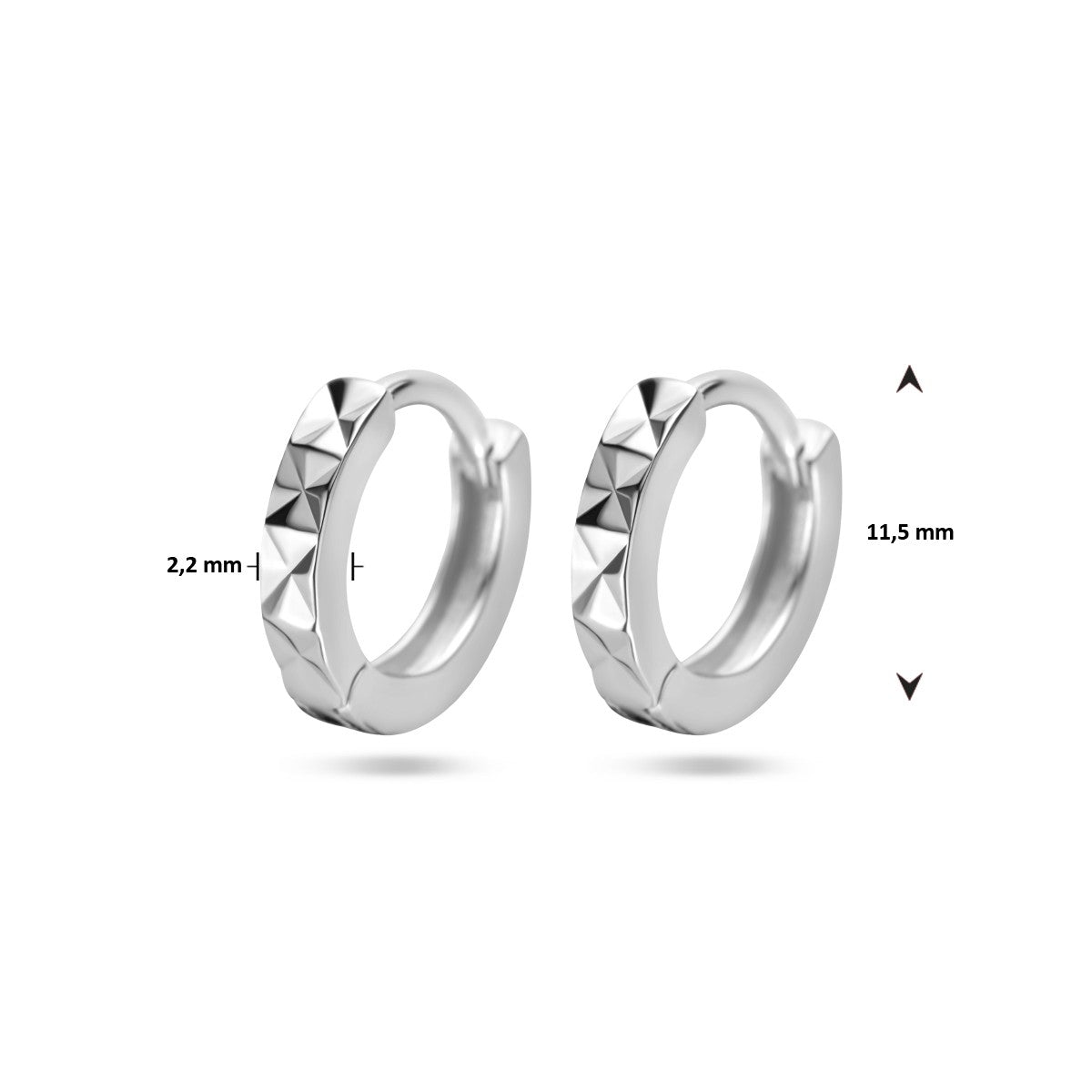 Zilver Gerhodineerd Klapoorringen Gediamanteerd 1336317 - PansiteNederland.nl
