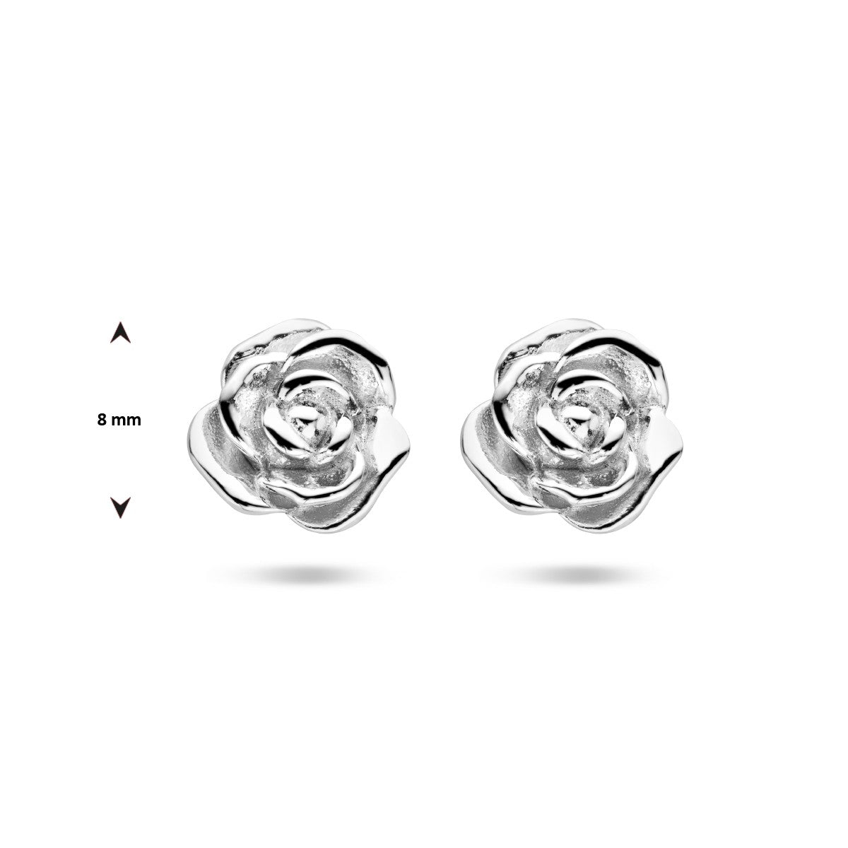 Zilver Gerhodineerd Oorknoppen Roos 1336345 - PansiteNederland.nl