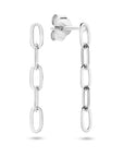 Zilveren oorhangers paperclip platte buis - PSN1336349