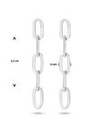 Zilveren oorhangers paperclip platte buis - PSN1336349