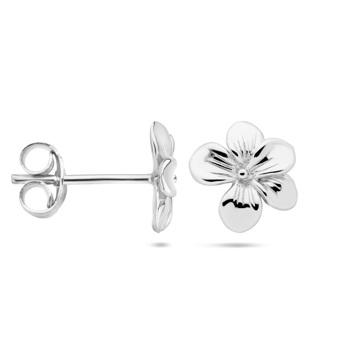 Zilver Gerhodineerd Oorknoppen Viooltje 1336352 - PansiteNederland.nl
