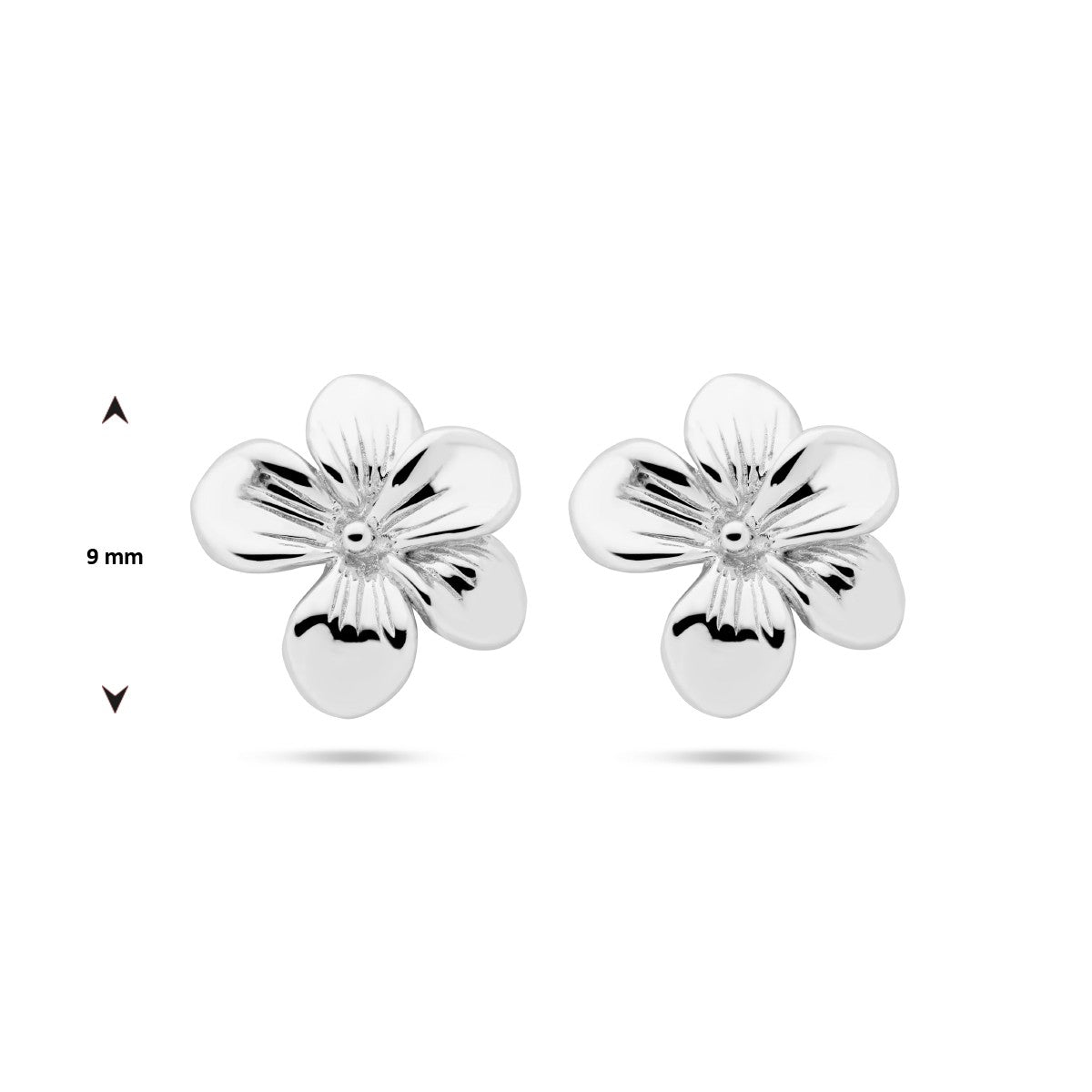 Zilver Gerhodineerd Oorknoppen Viooltje 1336352 - PansiteNederland.nl