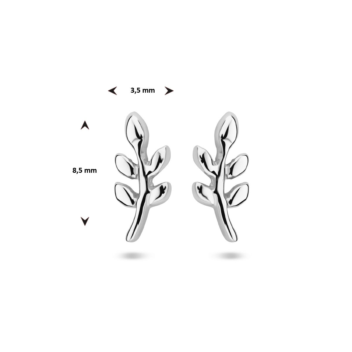 Zilver Gerhodineerd Oorknoppen Blad 1336366 - PansiteNederland.nl