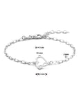 Zilveren Armband Hart en Infinity 16 + 3 cm - Gerhodineerd met Karabijnsluiting - 1336396